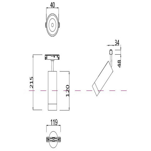 Светильник на штанге Maytoni Focus LED TR019-2-7W4K-B