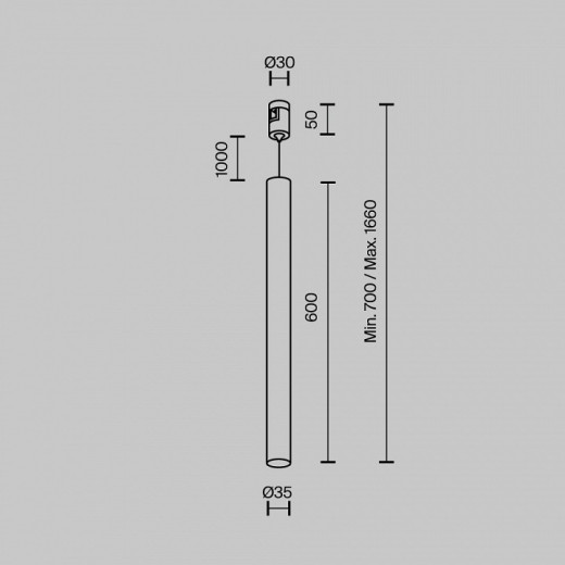 Подвесной светильник Maytoni Focus Led TR156-1-5W3K-B
