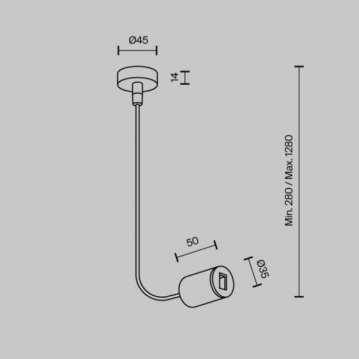 Токопровод концевой Maytoni Flarity TRA154C-SB1-PT