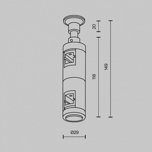 Основание на штанге Maytoni Accessories for tracks Flarity TRA155CW-D1-B