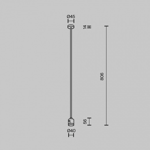 Основание на штанге Maytoni Accessories for tracks Flarity TRA159C-IPCL1-B