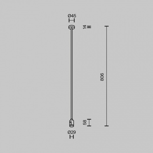 Основание на штанге Maytoni Accessories for tracks Flarity TRA159C-SL1-B