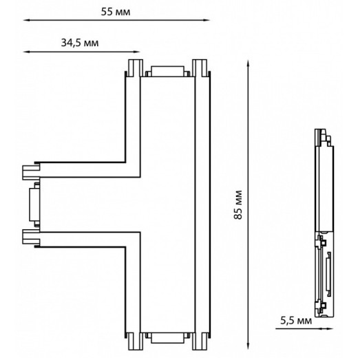 Соединитель T-образный для треков накладных Novotech Smal 135210