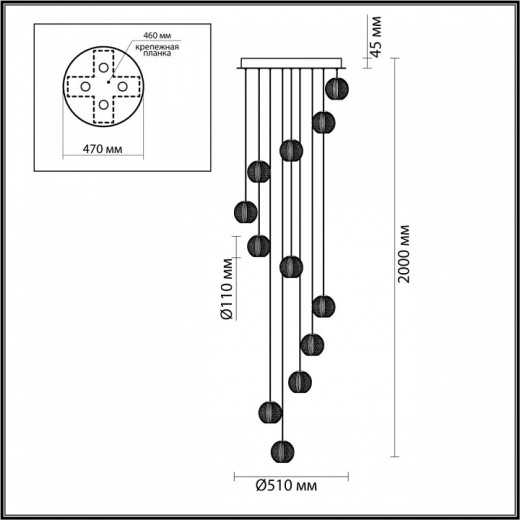 Подвесная люстра Odeon Light Crystal 5008/56L