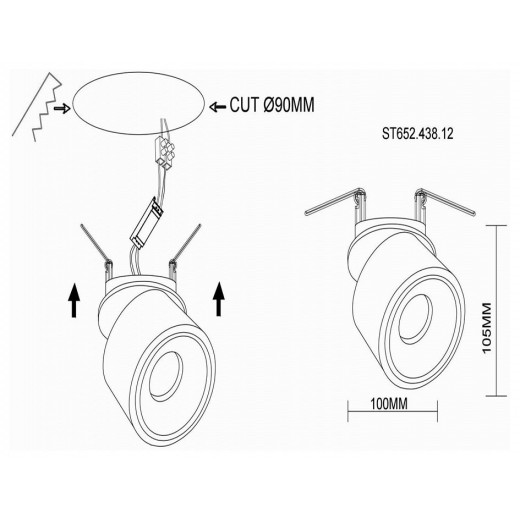 Встраиваемый светильник на штанге ST-Luce ST652 ST652.438.12