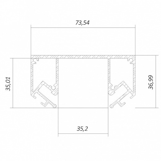 Профиль-держатель встраиваемый 6063 LINE3535 STC 0213402