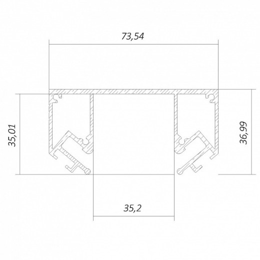 Профиль-держатель встраиваемый 6063 LINE3535 STC 0213403