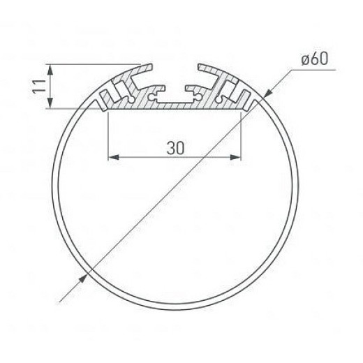 Короб подвесной 6063 TUBE 60 0213702