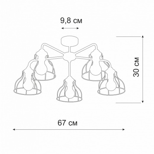 Люстра на штанге Vitaluce V3102 V3102-0/5PL