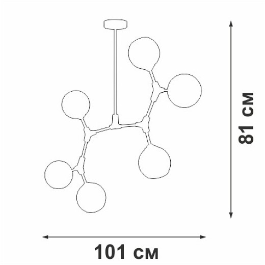Люстра на штанге Vitaluce V3790 V3790-0/6PL