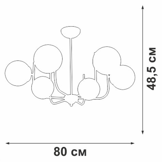 Люстра на штанге Vitaluce V39570 V39570-8/6PL