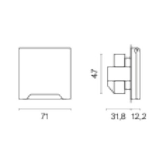 Розетка с заземлением и со шторкой, без рамки с крышкой Voltum S70 VLS040301