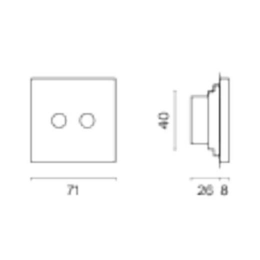 ТВ-розетка и SAT-розетка оконечная без рамки Voltum S70 VLS060405