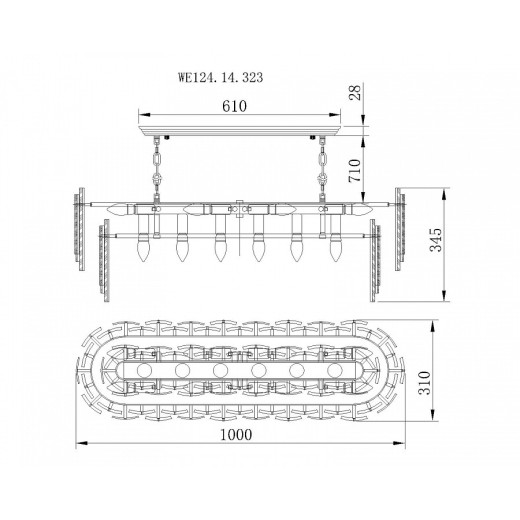 Подвесной светильник Wertmark Agati WE124.14.323