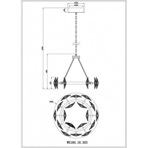 Подвесной светильник Wertmark Pamela WE160.18.303