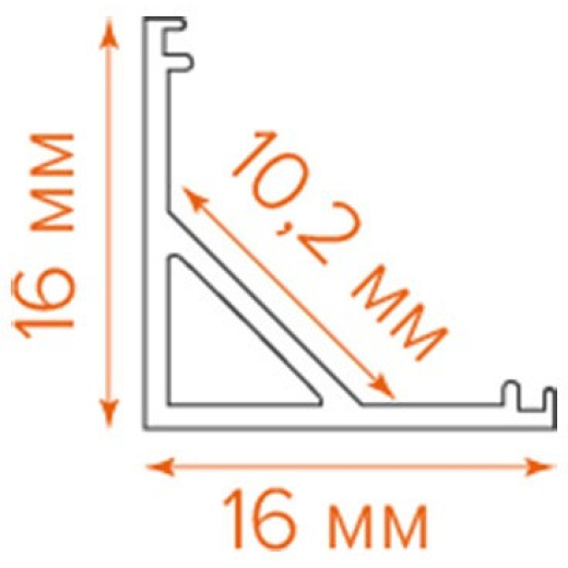 Короб накладной угловой внутренний Wolta  WAP-S-16/16/2000-A