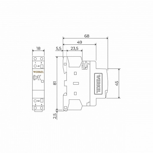 Контактор одномодульный Werkel  W941M25O