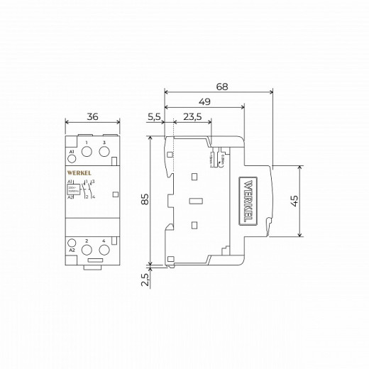 Контактор двухмодульный Werkel  W942M40O