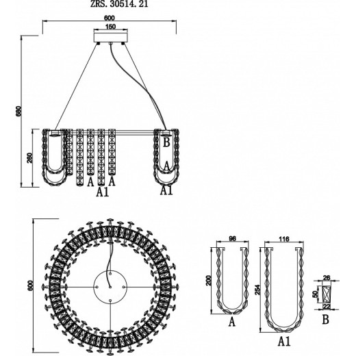 Подвесная люстра Zortes Amanda ZRS.30514.21