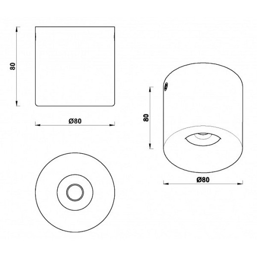 Накладной светильник iLedex Metrica 108-7W-D80-3000K-24DG-WH