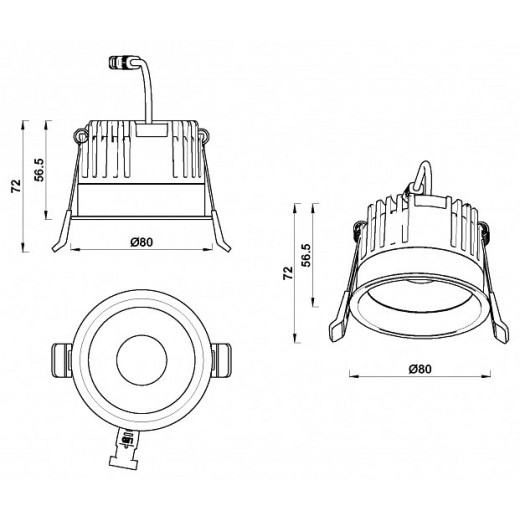 Встраиваемый светильник iLedex Mars 112-12W-D80-4000K-24DG-BK