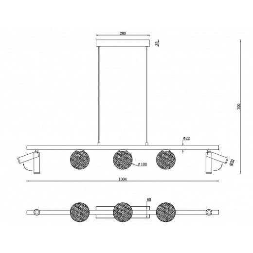 Подвесной светильник iLedex Telescope C4774-100 SGD