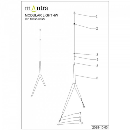Подвесной светильник Mantra Arrecife 9220