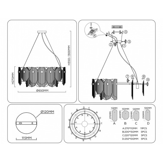 Подвесной светильник Ambrella Light LH LH31253