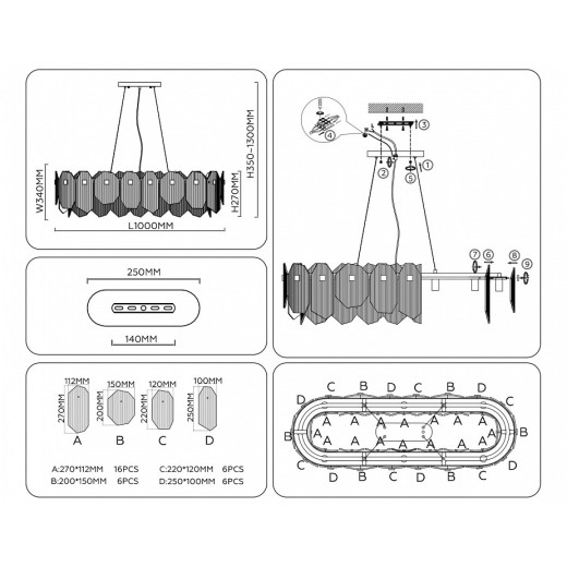 Подвесной светильник Ambrella Light LH LH31255