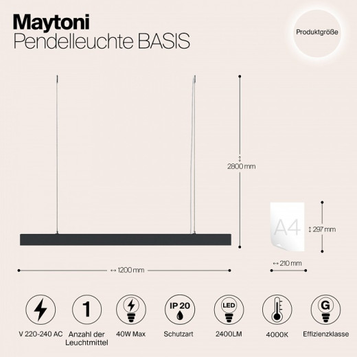 Подвесной светильник Maytoni Technical Vinder P051PL-L40B4K