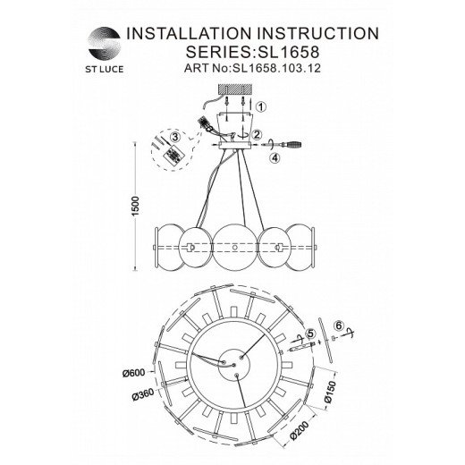 Подвесной светильник ST-Luce Elsa SL1658.103.12