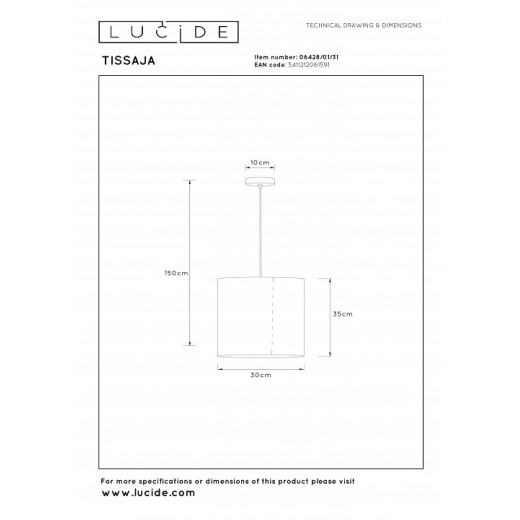 Подвесной светильник Lucide TISSAJA 6428/01/31