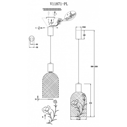 Подвесной светильник Moderli Ophelia V11871-PL