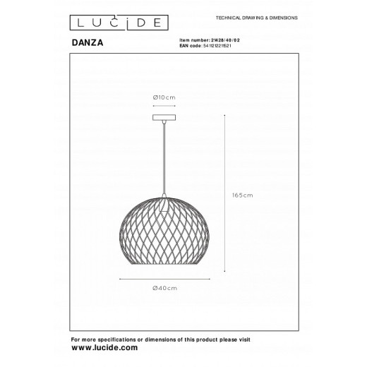 Подвесной светильник Lucide Danza 21428/40/02