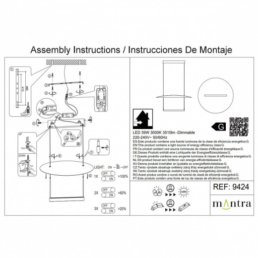 Подвесной светильник Mantra Sun II 9424