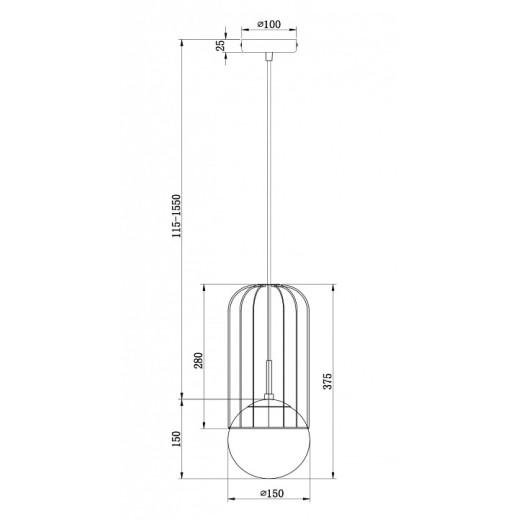 Подвесной светильник Maytoni Telford P362PL-01G