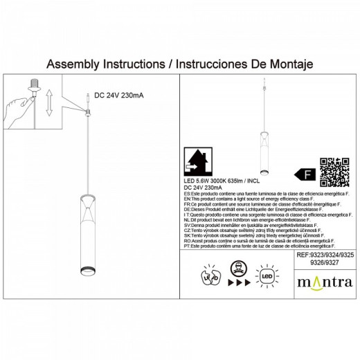 Подвесной светильник Mantra Spark 9324