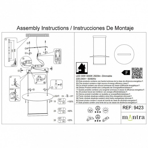 Подвесной светильник Mantra Sun II 9423