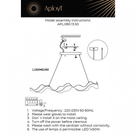 Подвесной светильник Aployt Viven APL.080.13.50