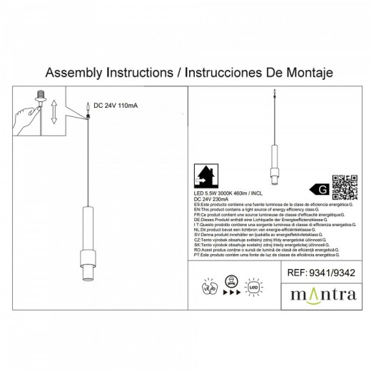 Подвесной светильник Mantra Clifton 9342