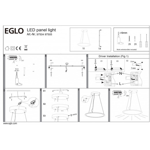 Подвесной светильник Eglo Sarsina 97505