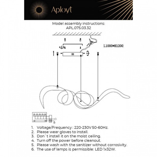 Подвесной светильник Aployt Riccarda APL.075.03.32