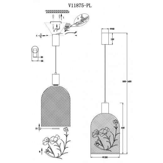 Подвесной светильник Moderli Ophelia V11875-PL