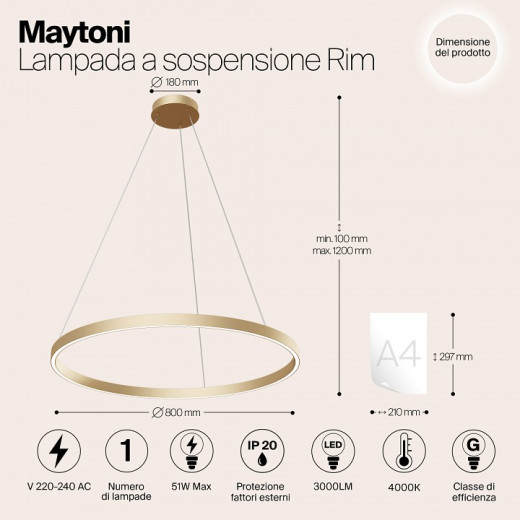 Подвесной светильник Maytoni Rim MOD058PL-L42BS4K