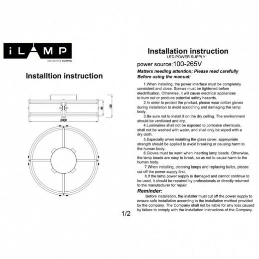 Подвесной светильник iLamp DICE 902X-4 CR