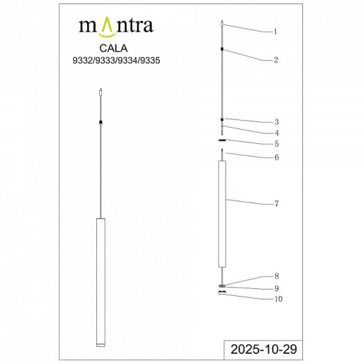 Подвесной светильник Mantra Cala 9334