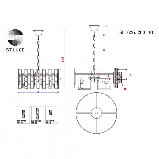 Подвесной светильник ST-Luce Anzio SL1626.203.10