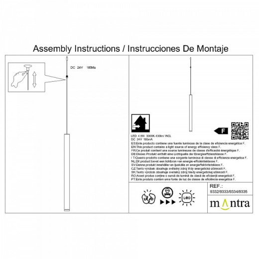 Подвесной светильник Mantra Cala 9334