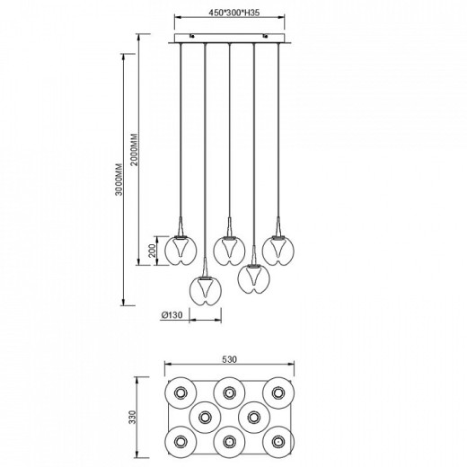 Подвесной светильник Mantra ANDROMEDA 9081