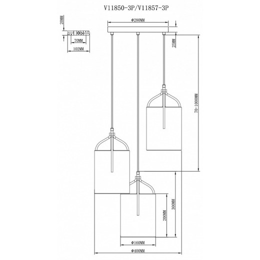 Подвесной светильник Moderli Inari V11857-3P